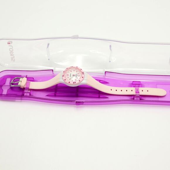 NOS Lorus Pink Analog 29mm Watch Backlight Silicone Strap New in Package Working - Picture 3 of 12